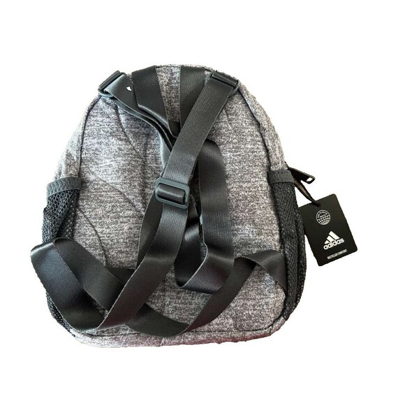 New Adidas Linear Mini Backpack Small Travel Bag Gray for School - Picture 3 of 3